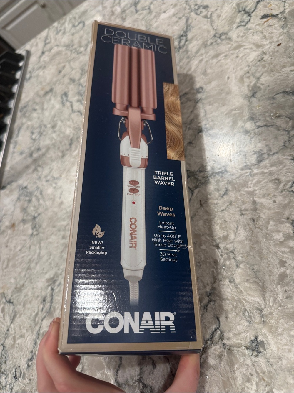 Conair Ceramic Triple Barrel Waver - White with Rose Gold Barrels